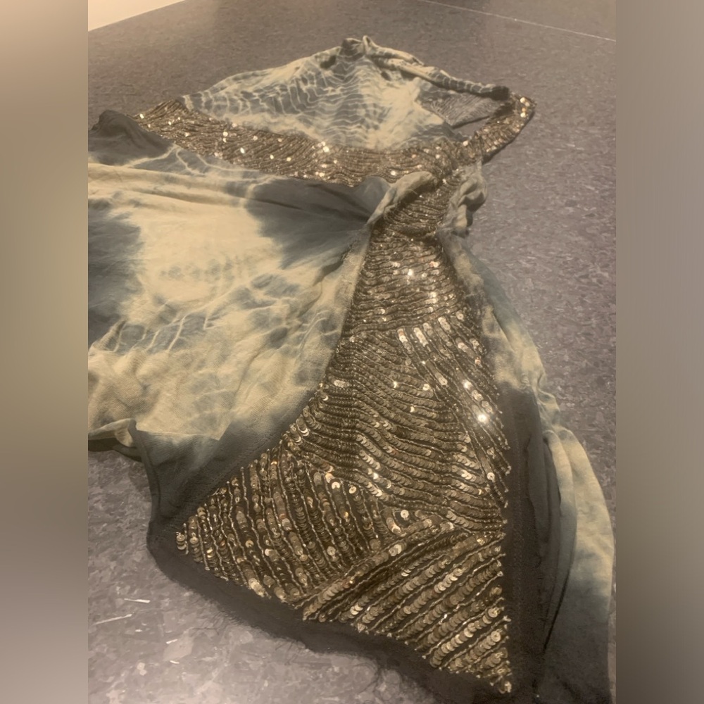 All Saints Spitalfields | Tie-dye Sequin Aloe Jersey Silk Tank Top | Sz 14 - Picture 4 of 11